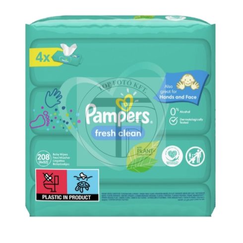 PAMPERS Fresh Clean Feuchttücher, 4 x 52 Stück, 208 Stück