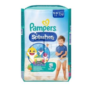   PAMPERS Splasher Baby Shark™, Schwimmwindel, Größe: 5-6, 10 Stück