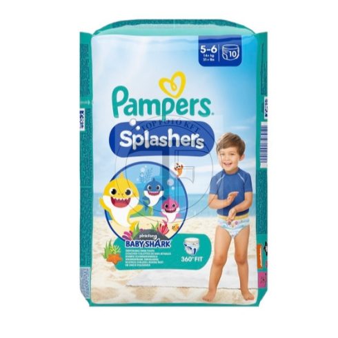 PAMPERS Splasher Baby Shark™, Schwimmwindel, Größe: 5-6, 10 Stück