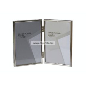 Krómozott fém dupla képkeret 13x18 cm