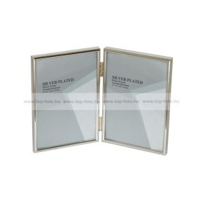 Krómozott fém dupla képkeret 15x20  cm