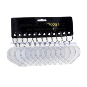 Műanyag szívalakú kulcstartó 12 db/csomag