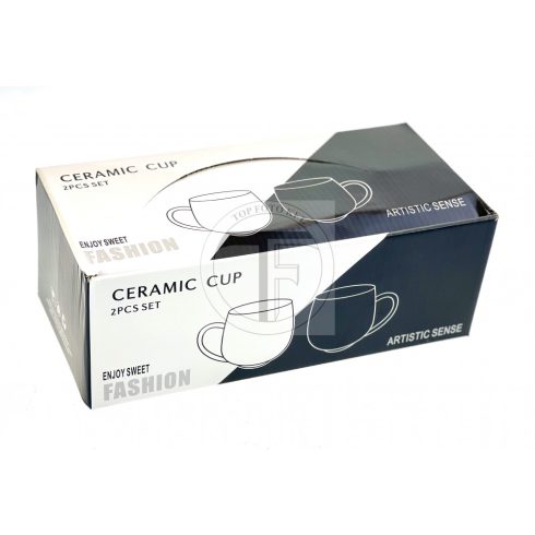 Porcelán bögre szett, CAFFEE BLACK & WHITE