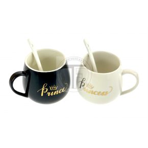 Porcelán bögre szett, PRINCE & PRINCESS