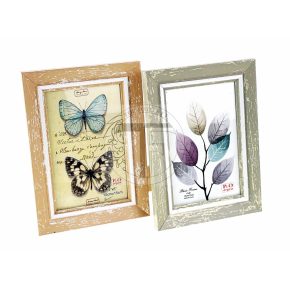 Fa hatású műanyag képkeret 10x15 cm