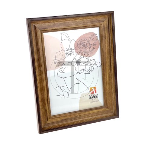 Fa hatású műanyag képkeret 10x15 cm