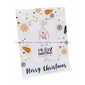 Színes karácsonyi üveg képkeret 10x15 cm