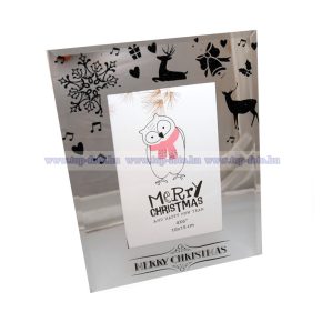 Karácsonyi tükrös üveg képkeret 10x15 cm