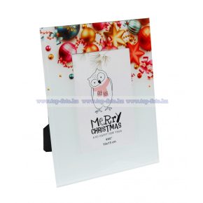 Színes karácsonyi üveg képkeret 10x15 cm