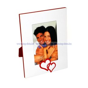 Fém festet, szív diszítésű képkeret 10x15 cm