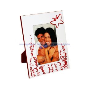 Fém festet, szív diszítésű képkeret 10x15 cm