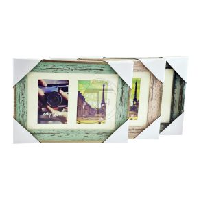   Bilderrahmen aus Kunststoff in Holzoptik mit Passepartout 2/10x15 cm (27x37x2cm)