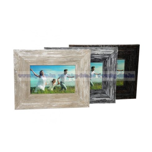 Fa hatású műanyag képkeret 10x15 cm