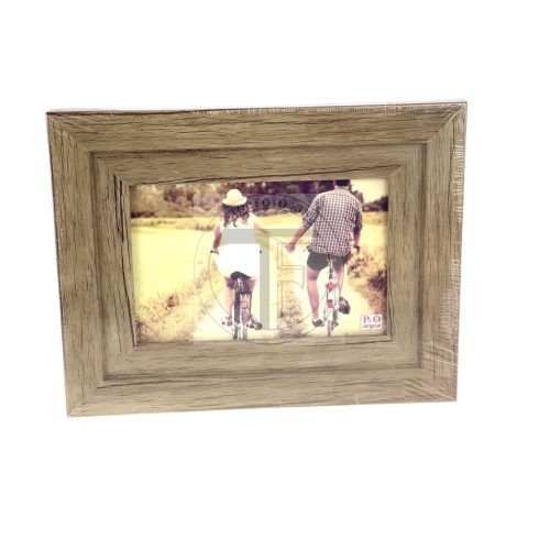 Fa hatású műanyag képkeret 10x15 cm