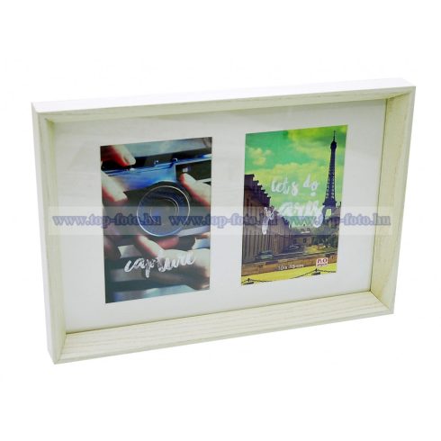 Fa képkeret paszpartuval 22x32 cm