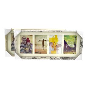 Holzbilderrahmen mit Passepartout 4/10x15 cm (22x50x3cm)