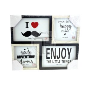   Bilderrahmen aus Holz für die Wand, geeignet für Fotos im Format 2/10x15cm und 2/10x10cm