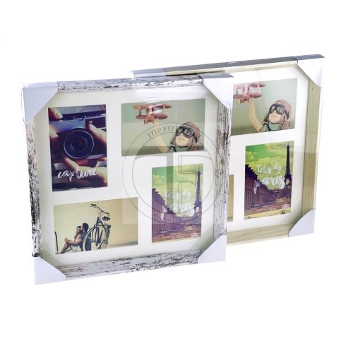 Holzbilderrahmen mit Passepartout 4/10x15 cm (32,5x32,5x3cm)