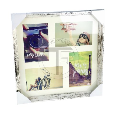 Holzbilderrahmen mit Passepartout 4/10x15 cm (32,5x32,5x3cm)