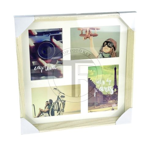 Holzbilderrahmen mit Passepartout 4/10x15 cm (32,5x32,5x3cm)