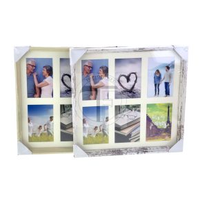 Holzbilderrahmen mit Passepartout 6/10x15 cm (63x19x3cm)