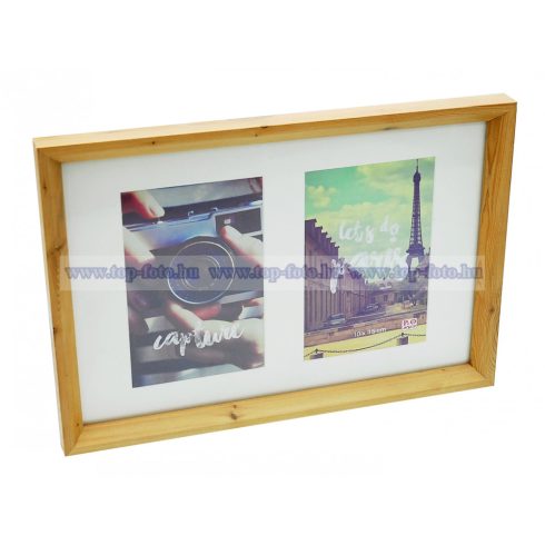 Fa képkeret paszpartuval 22x32 cm