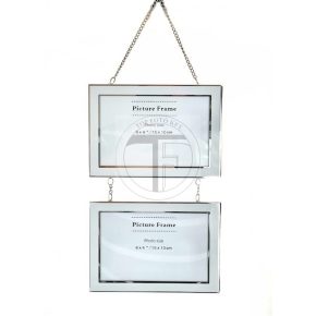 Fém festett dupla képkeret 10x15 cm