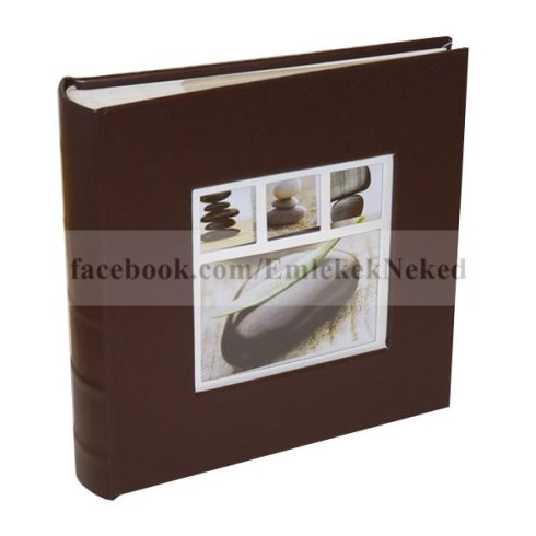 Bőrhatású bedugós (zsebes), melléírhatós fotóalbum 10x15 cm/200 db