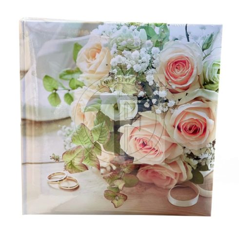 Esküvői, hagyományos, beragasztós (fotósarkos) fotóalbum 29x29 cm 60 oldal