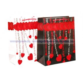   Glitteres szíves ajándéktasak méret: nagy (32x26 cm) 12 db/csomag