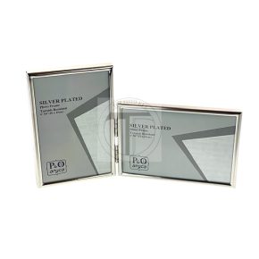 Krómozott fém dupla képkeret 10x15 cm/2 db