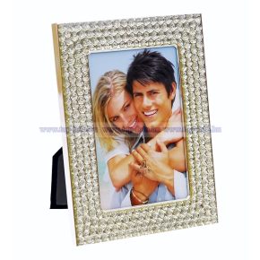 Krómozott fém képkeret strasszkővel 10x15 cm