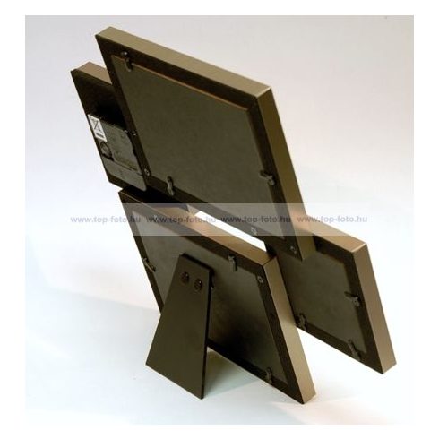 Asztali fém képkeret órával