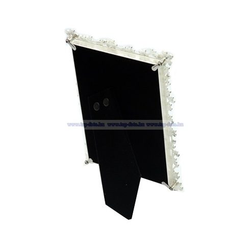 Esküvői fém képkeret  strasszkővel 10x15 cm