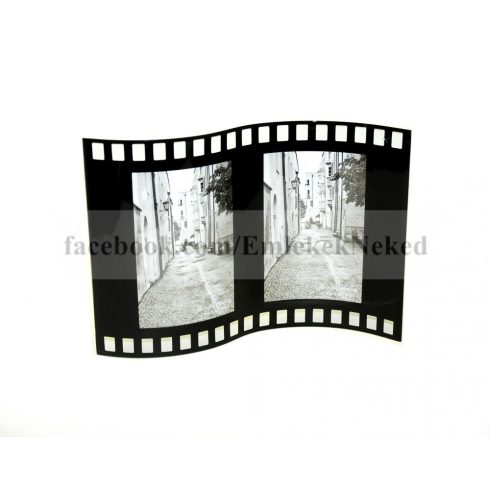 Álló hajlított hullámos dupla festett üveg képkeret 10x15 cm/2 db "film"