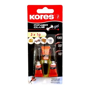   Pillanatragasztó gél, 3x1 g, KORES "Power Glue Gel"