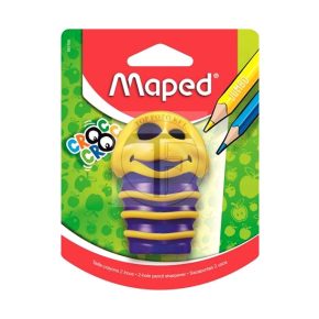   Hegyező, kétlyukú, tartályos, MAPED "Croc Croc", kukac, vegyes színek