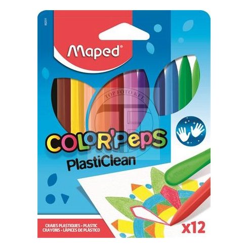 Zsírkréta, MAPED "Color'Peps" PlastiClean, 12 különböző szín