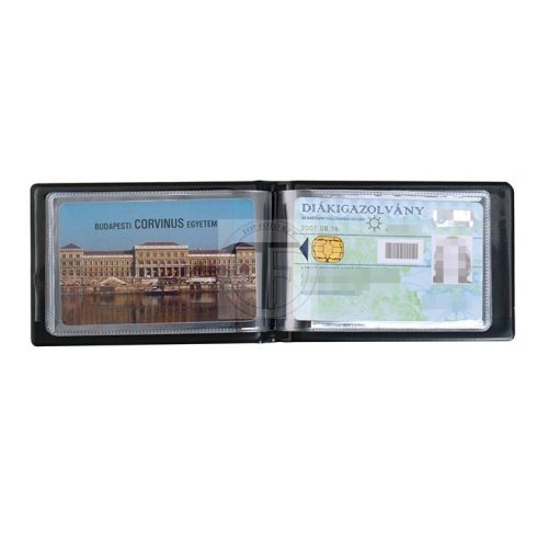 Diák- és igazolványtartó, fekvő, 6 betét lappal, mintás PVC, állatok