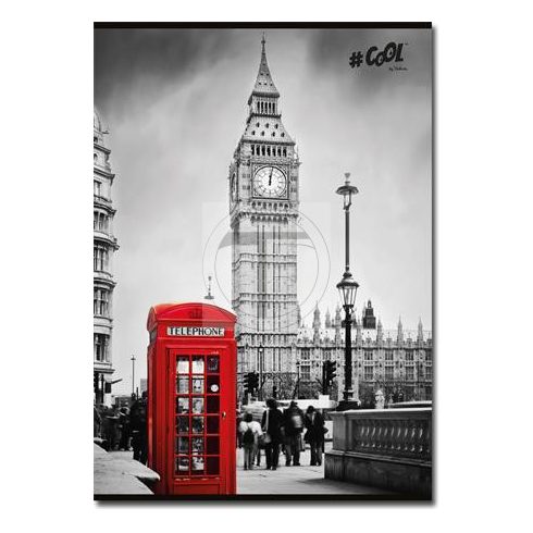 Füzet, tűzött, A5, vonalas, 96 lap, COOL BY VICTORIA, "Big city"