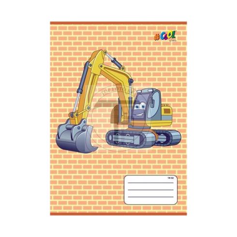 Füzet, tűzött, A5, vonalas, 32 lap, 1. osztály, COOL BY VICTORIA, "Excavator", "14-32"