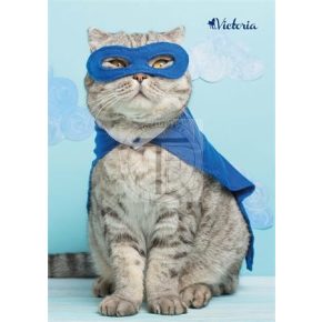   Spirálfüzet, A4, kockás, 80 lap, VICTORIA "Animals"