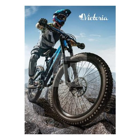 Füzet, tűzött, A5, kockás, 96 lap, VICTORIA "Rider"