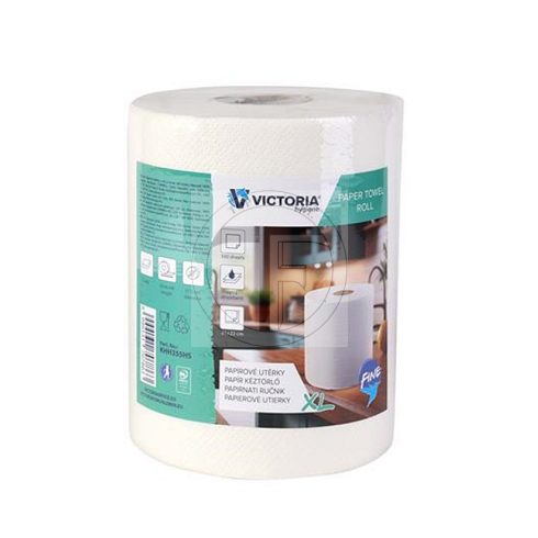 Kéztörlő, tekercses, 2 rétegű, 300 lap, VICTORIA "XL"