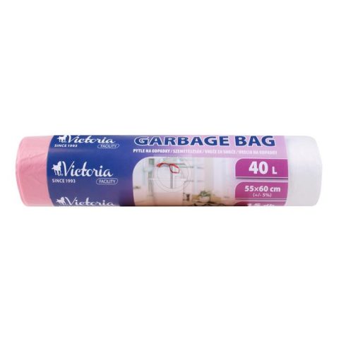 Müllbeutel, mit Kordelzug, 40 l, 15 Stück, VICTORIA