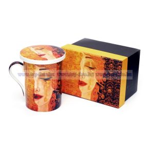 Gustav Klimt porcelán bögre szűrővel díszdobozban