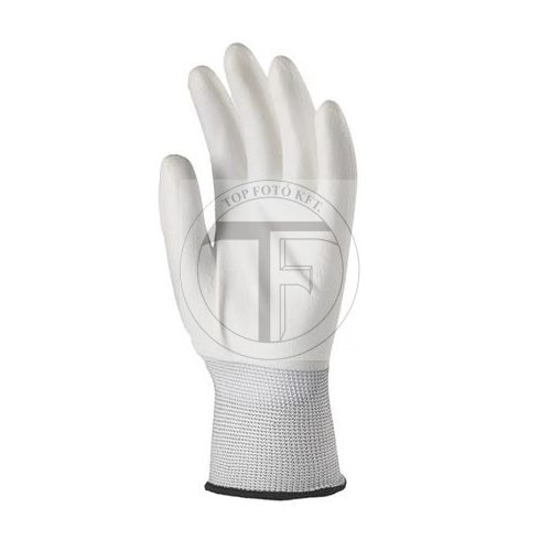Szerelőkesztyű, tenyéren mártott 8-as méret, fehér