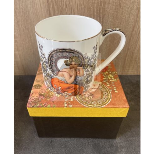 Alfons Mucha porcelán bögre díszdobozban