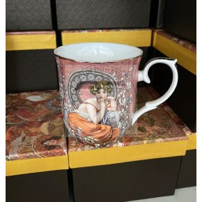 Alfons Mucha porcelán bögre szűrővel díszdobozban