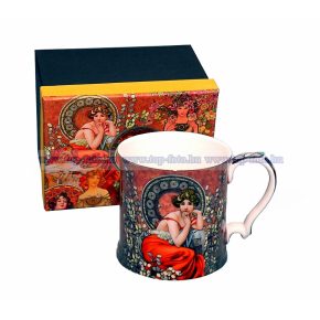 Alfons Mucha porcelán bögre díszdobozban